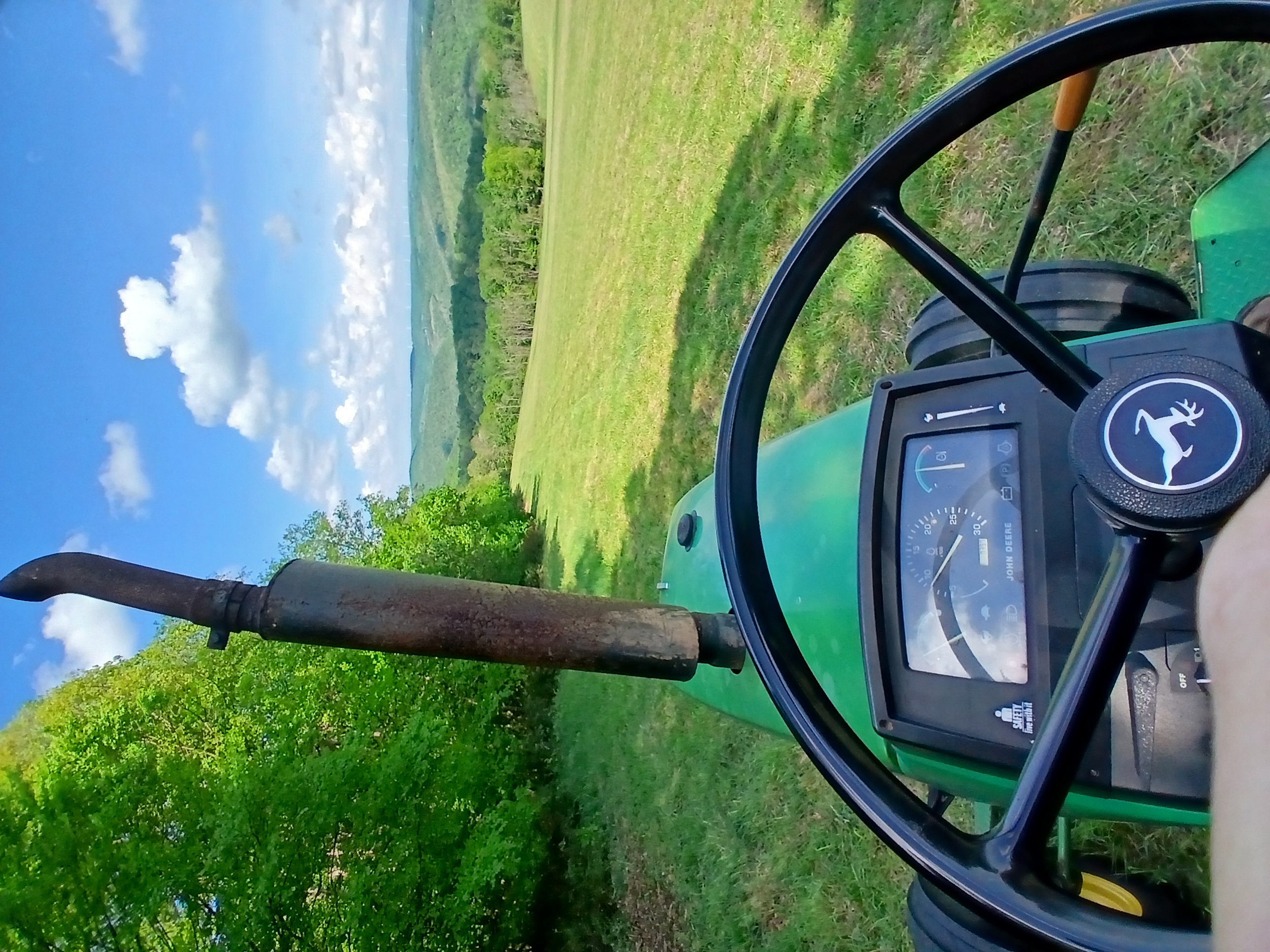 Working pasture from the tractor