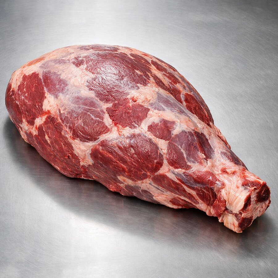 Whole, uncut beef round primal